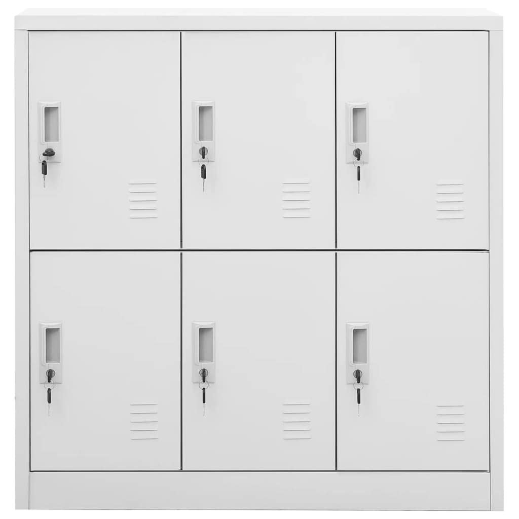 Taquilla decorativa para organización del espacio: taquilla de acero duradero con cerradura de almacenamiento con 2 taquillas, juego de armario de diseño moderno para oficina y escuela en gris