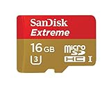 SanDisk SDSDQXN-016G-FFPA Extreme Tarjeta de Memoria Micro SDHC de 16 GB (UHS-I, hasta 60MB/s, U3, con Adaptador SD)