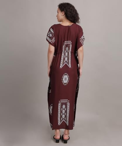 Image of Fabme Women's Printed Kaftan Nursing and Maternity Nighty