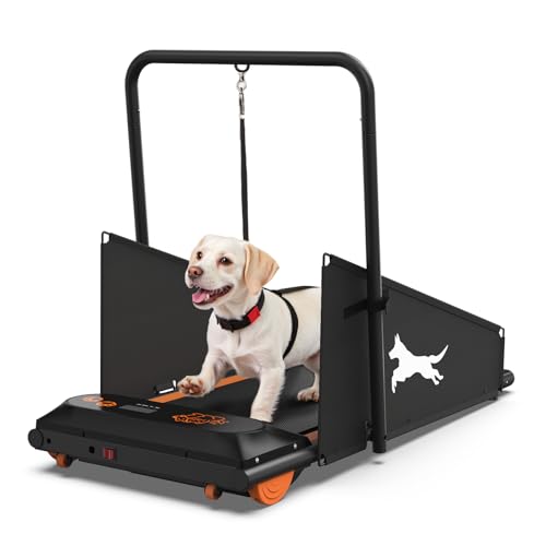 Dog Treadmill for Small & Medium Dogs, Pet Treadmill for Dogs up to 220lbs, Indoor Running Machine for Fitness, Compact & Durable Pet Fitness Treadmill with LCD Display Screen for Health and Exercise