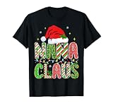 HUGvyn Christmas Nana Claus Mom Women Family Pajama Matching T-Shirt