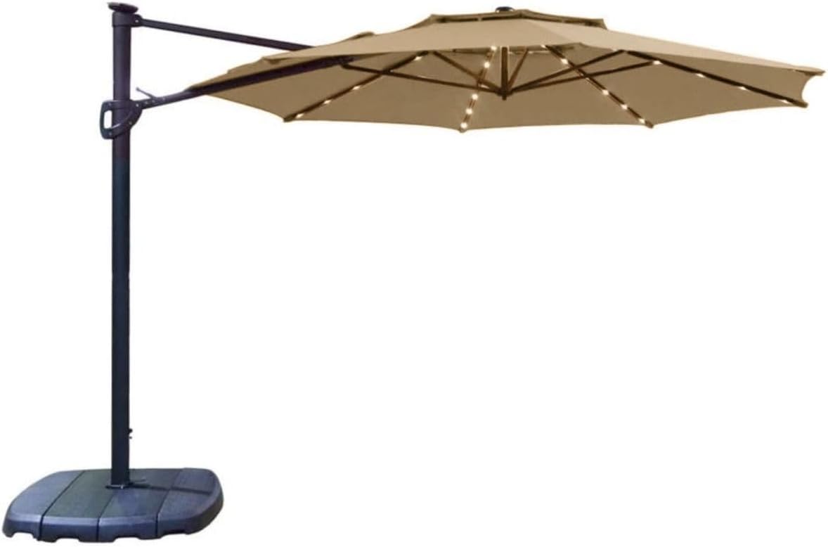 Garden Winds Replacement Canopy Top Cover for the Simply Shade 11ft LED Umbrella - Upgraded Fabric Riplock 500 - Will Fit Models AG45RLD-LS-3, AG45RLDT2-LS-2, AG45RLDT2-LS-1