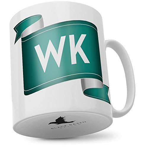 Black Raven DesignWK | Initials, Ceramic Mug, 11fl oz
