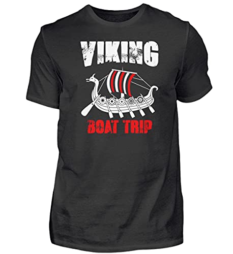T-Shirt Viking Boat Trip Homme Noir XXXL - Vêtement Thématique Confortable
