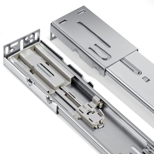 Image of Mounting Brackets for Drawer Slide, Plusmart Drawer Slide Bracket Track Guide Hardware Replacement Parts, Rear /Side Mounting, 6 Pairs