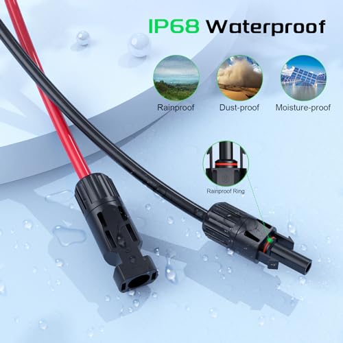 Bateria Power Conectores solares 30A Y-Branch 12AWG cabo de extensão, cabo solar adaptador paralelo