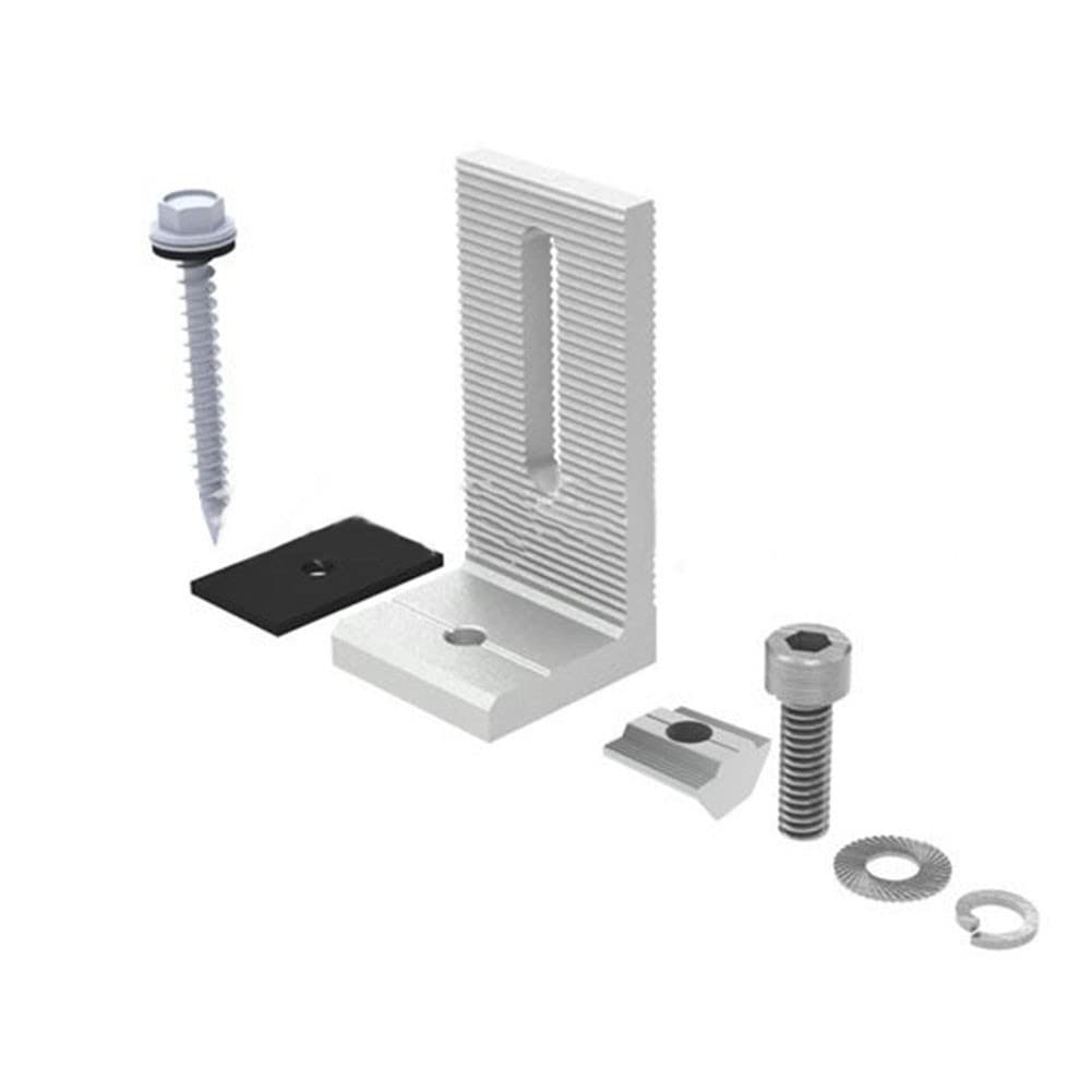 Soporte solar en L ajustable de 33 a 68 mm para tejados de chapa y paneles inclinados