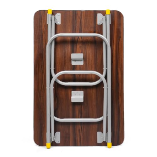 Image of Multi-Purpose Foldable and Portable 2-Seater Dining Table | Engineered Plywood Top & Powder Coated Finish 24 * 36 Inch Brown