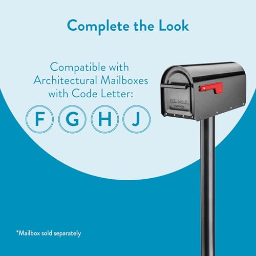 Architectural Mailboxes 7516P Pacifica In-Ground Steel Mailbox Post, Pewter by ARCHITECTURAL MAILBOXES - Image 3