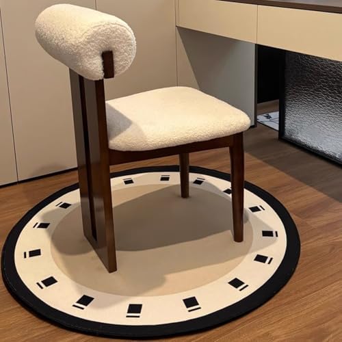 Beige Non-Slip Round Floor Mat 140cm for Office & Home, TPR Backing Chair Cushion Carpet, Ideal Thickness for Easy Chair Movement, Perfect for Living Room & Bedroom