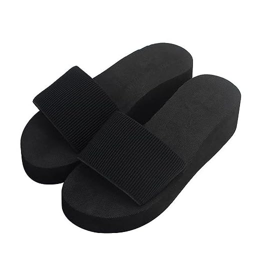 Women Summer Wedges Sandal All Personality Chunky Heel Flip Flops Sandal Shoes Nomadic State of Mind Sandals Slippers Women Slides Men Quick Drying Flip Flops Non-Slip Sandals Summer (Black, 4.5)