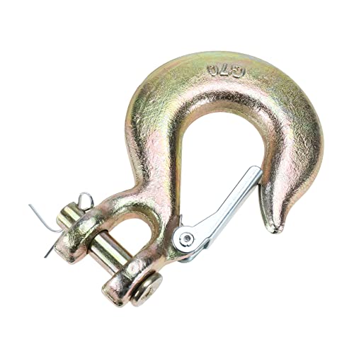 4 Pack 3/8" Clevis Hook With Latch, Grade 70 Clevis Grab Hook Clevis Slip Hook For Trailer Truck Transport #TOP6