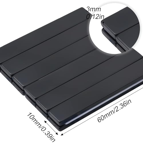 Image of MIKEDE Small Bar Neodymium Magnets,Rectangular Rare Earth Magnets for Crafts, Heavy Duty for Refrigerator, Tool Storage, Whiteboard, DIY,Black,60x10x3mm,50P