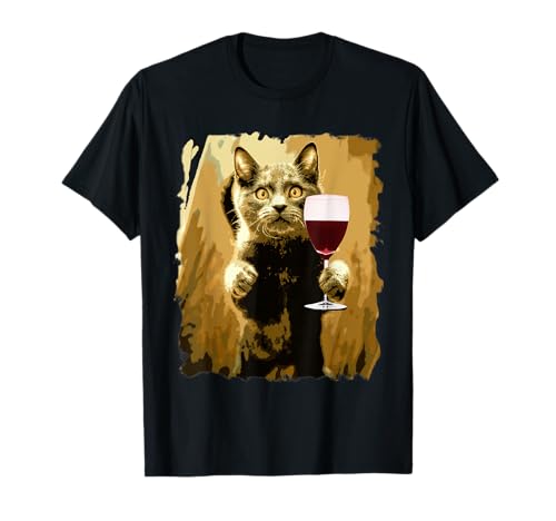 Wine Tasting Funny Cat Sweet Drinking Wine Lover T-Shirt