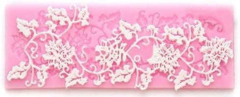 Allforhome Vine Pattern Flower Leaf Sugarcraft Silicone Lace Fondant Molds Embossing Mat Cake DIY Molds Cake Decorating Molds Cake fondant bakeware Gumpaste Resin Clay Mold Craft Art Making Mould