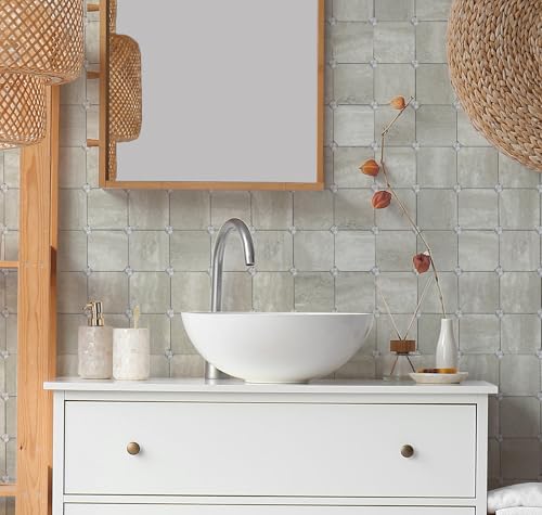 Yipscazo 10 Sheets Peel and Stick Diamonds Tile Backsplash, PVC Backsplash Tiles,Stick on Backsplash for Kitchen (12'' X 12'', Gray Beige) by Yipscazo - Image 4