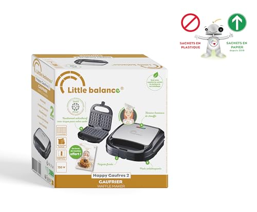 LITTLE BALANCE 8820 Happy Gaufres Gaufrier électrique Plaques anti adhésives Sans PFAS Pour des gaufres gourmandes à grands trous Poignée froide - vue 7