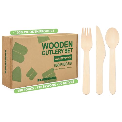 Wooden Cutlery Variety Pack (360pcs)