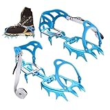 Qutalmi Crampones para Hielo,14 Garras Herramienta De Tracción | Sujetadores para Calzado de Hielo de Escalada - para Mujeres Y Hombres Invierno Escalada Caminata Trote