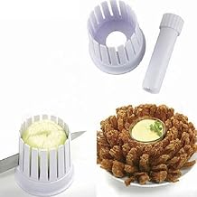 Blooming Onion Cutter, Onion Blossom Maker Vegetable Slicer Flower-Shaped Onion Potato Tomato Apple Cutter Kitchen Tool with Core Remover for Fruits Vegetables Easy to Clean Reusable