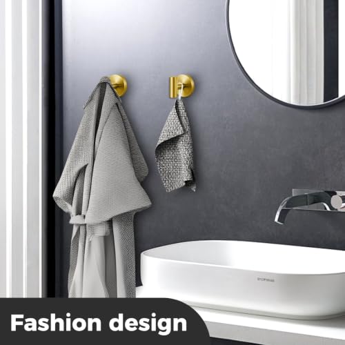 Image of Shower Hooks for Inside Shower,No-Drill Removable&Reusable Towel Hooks for Bathroom,Heavy Duty Suction Cup Hooks for Glass Window,4 Packs(Gold)