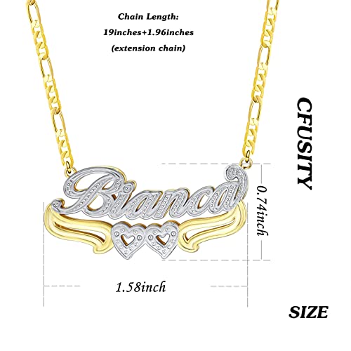 Name Necklace Personalized Double Plated Name Necklace Personalized Custom Name Necklace 18K Gold Plated Nameplate Necklace Jewelry Gift For Women Men #TOP4