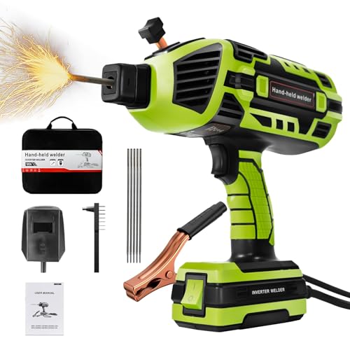Image of TRQWH Portable Welding Machine 110V ARC Handheld Welder IGBT Inverter Welding Gun Stick Welder 5 Variable Current Adjustment Hand Held Welder Machine, Fit for 1/16"-1/8" Welding Rods (Green)