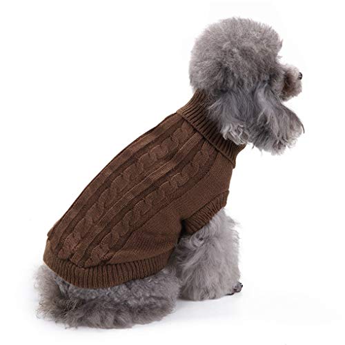 Small Dog Sweater, Warm Pet Sweater, Cute Knitted Classic Dog Sweaters For Small Dogs Girls Boys, Cat Sweater Dog Sweatshirt Clothes Coat Apparel For Small Dog Puppy Kitten Cat (X-Small, Brown) #TOP3