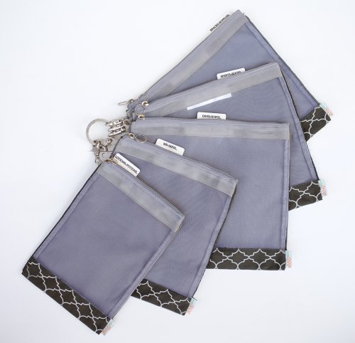 sugarSNAP Files A Set of 5 Mesh Diaper Bag Organizer Inserts (Black+White)