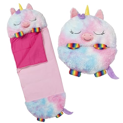 Happy Nappers Pillow & Sleepy Sack- Comfy, Cozy, Compact, Super Soft, Warm, All Season, Sleeping Bag with Pillow- Narwhal (Medium- 54” x 20”) by Happy Nappers - Used condition - US$49.24