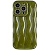 Caseative for iPhone 15 Pro Case,Water Ripple Pattern Curly Wave Frame Soft Phone Case (Green)