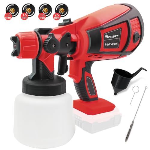 Cordless Paint Sprayer for Milwaukee 18V Battery, 30000RPM HVLP Spray Paint Gun with 3 Nozzles & 3 Patterns for Painting Home Interior and Exterior (Tool Only)
