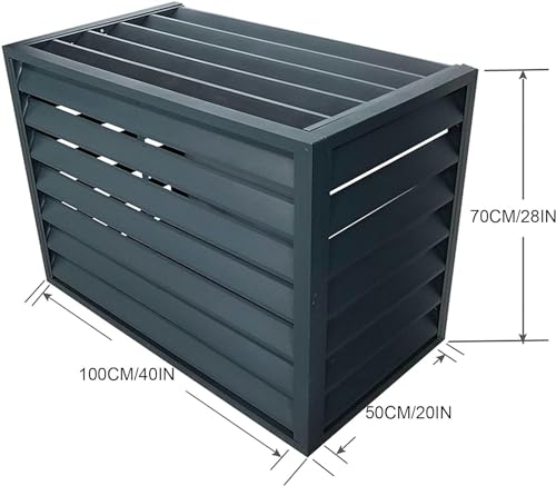 Mini- Split- Klimaanlagenabdeckung for Außengeräte, Zaun for Verstecken der Klimaanlage und Außenmaterial(Gray Louver Roof, 100 * 50 * 70cm)-2