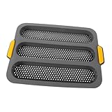 Sosoport Antihaft Kastenform für Baguettes und Hotdog Brötchen Perforierte Backform aus Lebensmittelechtem Silikon für Gleichmäßiges Backen