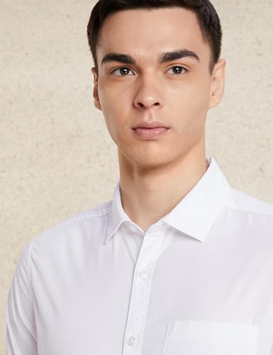Image of Amazon Brand - Symbol Men's Solid Slim Fit Cotton Casual Shirt | Plain | Full Sleeve | Summer (Available in Plus Sizes)