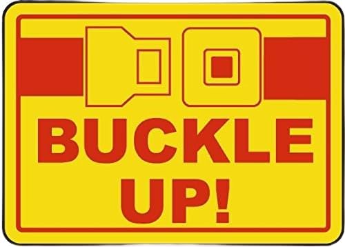 Buckle Up Label, 2.5 x 1.75 inch, Pack of 5 Stickers