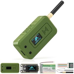 ESP32 LoRa V4 Junta de Desarrollo+L76 Módulo GNSS+Batería 3000mAh +Funda Verde, Actualizado ESP32-S3 SX1262 LoRa WiFi Bluetooth 2MB PSRAM 16MB Flash 915MHz Antena Soporte GPS Solar para Arduino