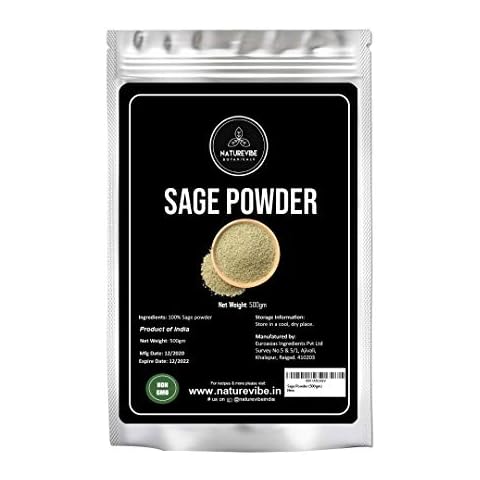 Sage Leaves Powder (500gm) by Naturevibe Botanicals | Rub for Meats | Seasoning for Vegetables | Add to Soups, Stews and Baked Dishes | Versatile Herb Cover