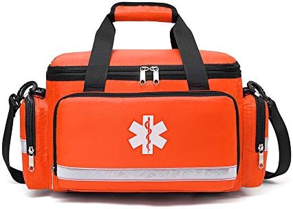 First Support Package Empty EMT Bag Solely Massive for Enterprise College Journey Automotive Medical Provides Emergency Trauma Backpack First Responders Again Pack Response Medic Provides Organizer Waterproof Purple (Orange)