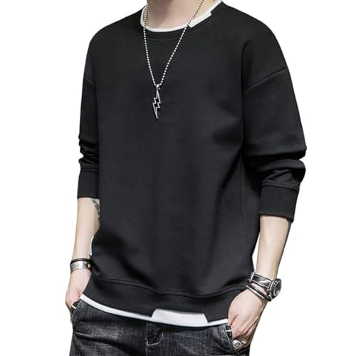 [foveitaa] Tシャツ メンズ パーカー 長袖 ゆったり シルエット プルオーバー トレーナー トップス カジュアル おしゃれ 大きい サイズ 春秋服 black L - foveitaa - 商品画像