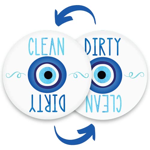 Evil Eye Home Decor Clean Dirty Dishwasher Magnet For Women Blue Evil Eye Turkish Greek Good Luck Charms Decor For Kitchen, Big Eye Protection For Kitchen Home - Mal De Ojo Room Decorations #TOP15