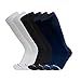 Produktbild Männer Frauen Strümpfe zum Laufen Medical Athletic Flight Reisen Schwangerschaft Schienbeinschienen Schwarz Weiß Blau Unisex-Design Packung mit 3 Paar Sport-Kompressionssocken Lässig Bequem