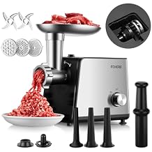 Electric Meat Grinder, 3200W Max Heavy Duty Stainless Steel Meat Mincer with 2 Blades, 3 Grinding Plates, 3 Sausage Stuffer Tubes & Kubbe Kit for Home & Kitchen & Deer Meat Processing Using