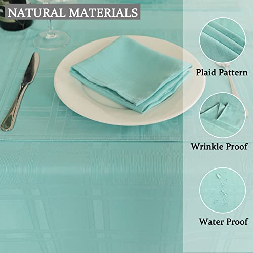 Homejoy Soild Plaid Jacquard Spring Tablecloth Waterproof Wrinkle Free Table Cloth Elegance Kitchen Dinning Tabletop Decoration 60 X 84 Inch Ocean Blue #TOP2