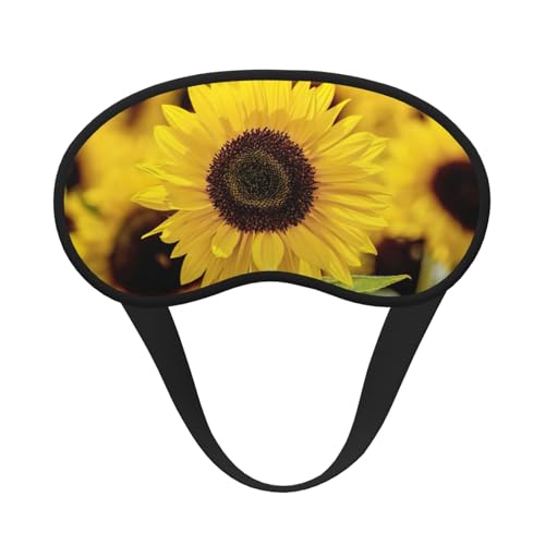 Blühende Sonnenblumen-Augenbinde, Schlafmaske, 100 % Blocklicht, Augenmaske, Augenmasken mit verstellbarem Riemen