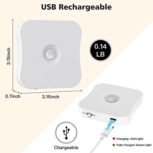 Bestendony Motion Sensor Lights Indoor Rechargeable Stair Lights Night Lights Wireless Stick-On Hallway Lights Step Lights Motion Detection For Under Cabinet, Closet,Bedroom -4 Pack (Warm White)… #TOP5
