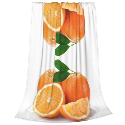 Couverture polaire douce chaude orange jeté de lit flanelle