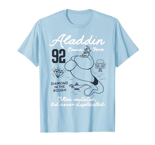 T-shirt Aladdin Génie Disney avec imprimé croquis de symboles pour homme et femme