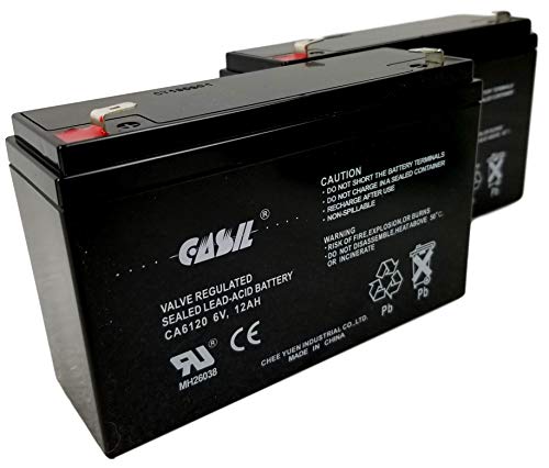 Casil 6V 12Ah Battery F2 Sealed Lead Acid - Agm - Vrla Replacement Battery Ca6120 2 Pack #TOP5