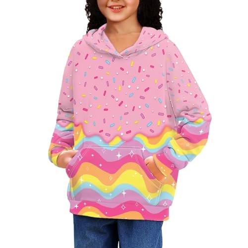 Image of Coloranimal Unisex Girls and Boys Long Sleeve Hoodies Hoody Athletic Pullover Sweatshirts Tops Age 6-16year